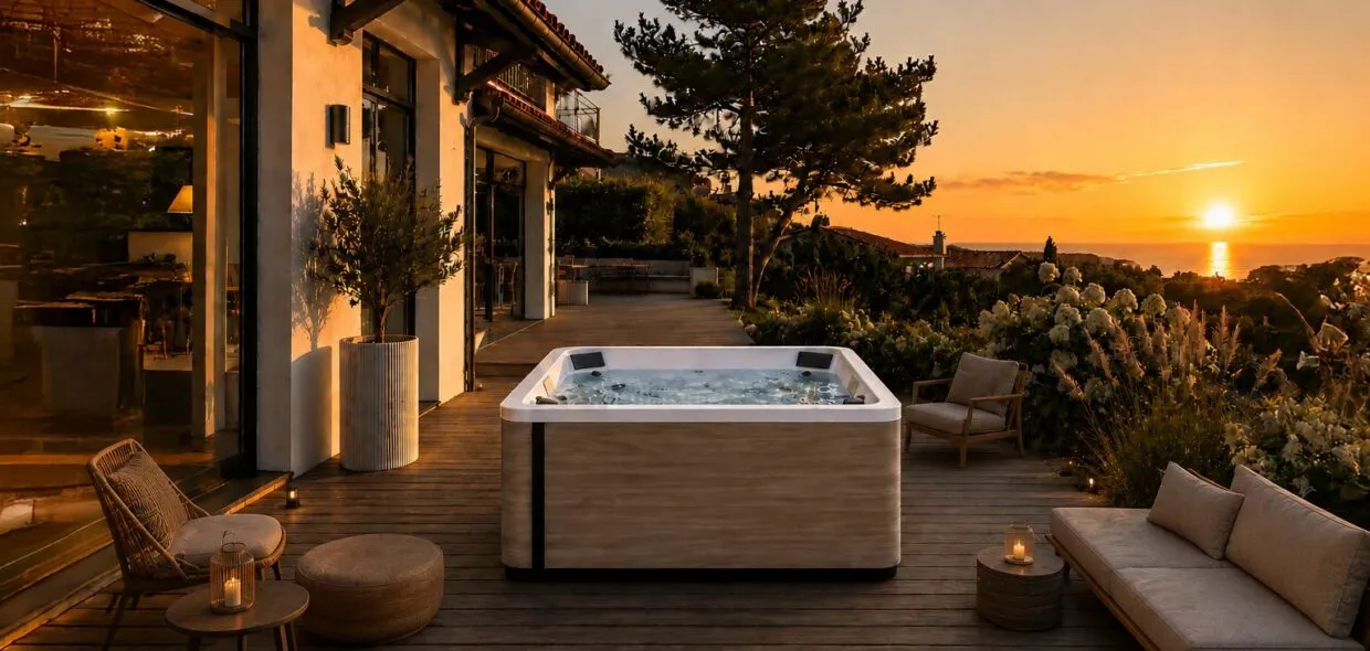 Spa Biarritz terrasse coucher de soleil