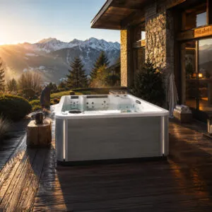 Spa Capbreton terrasse montagne au lever du soleil