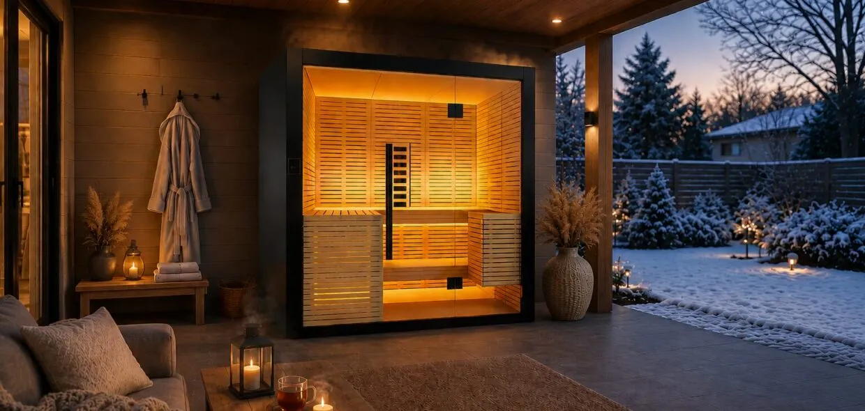sauna stockholm ambiance hivernal cosy et chaleureuse