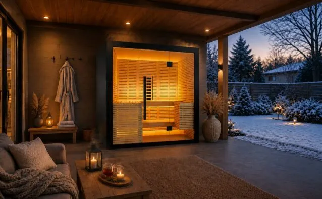sauna stockholm ambiance hivernal cosy et chaleureuse